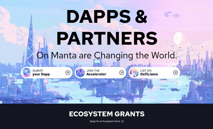 Moonlight17BC's tweet photo. Anyone can also explore the #MantaPacific ecosystem & discover tools, resources & opportunities to build & innovate
The ecosystem page makes it easier than ever to take the leap & #BuildOnManta
Navigate Manta's connected, decentralized Web3..
#MantaNeverStops
2/ https://t.co/hFynXUOB2n