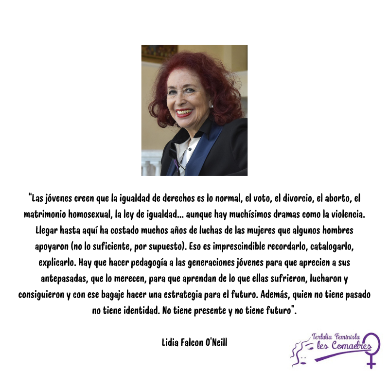 Hoy cumple años Lidia Falcón O'Neill, Presidenta del Partido Feminista de España, Comadre de Oro y voz imprescindible del feminismo español. Le enviamos todo nuestro cariño y agradecimiento por su enorme labor en defensa de los derechos de la mujer 💜❤️