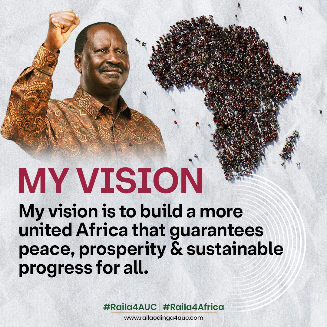 "Pan-Africanism is not just a dream; it is the pathway to reclaiming our destiny as Africans, united in purpose and proud of our heritage." #Raila4Africa 

Baba Wa Afrika Raila Odinga envisions a more united Africa where peace, prosperity, and sustainability are not just