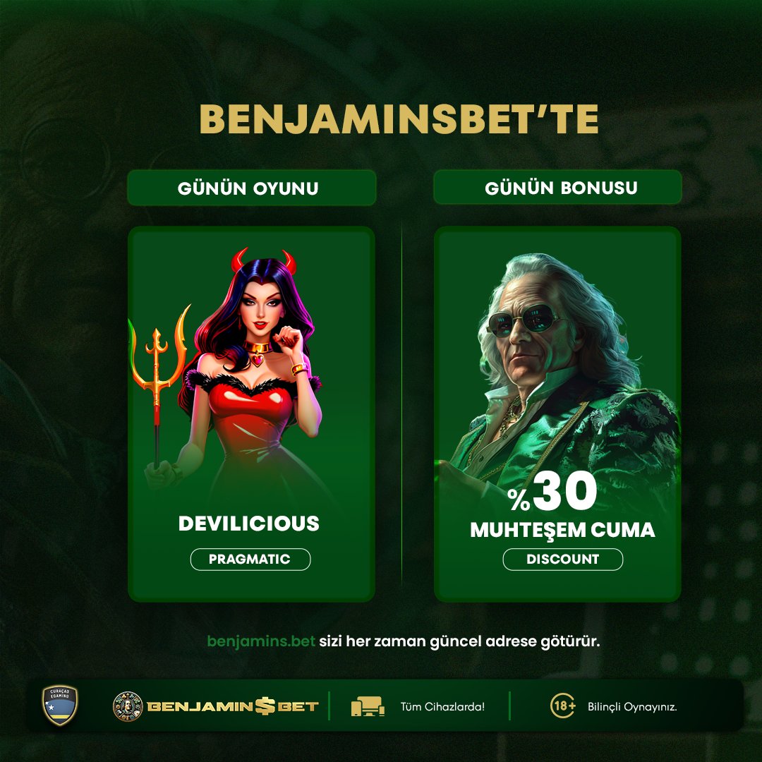 benjaminsbet1's tweet image. 🎰 Günün Oyunu: Devilicious! 🌟 Pragmatic Play tarafından sunulan bu şeytani oyunda büyük ödüller seni bekliyor! 🎲

🟢 Özel Cuma Bonusu: Cuma günlerine özel %30 discount fırsatını kaçırma!

Her zaman güncel: benjamins.bet 

#BenjaminsBet #PragmaticPlay #Devilicious