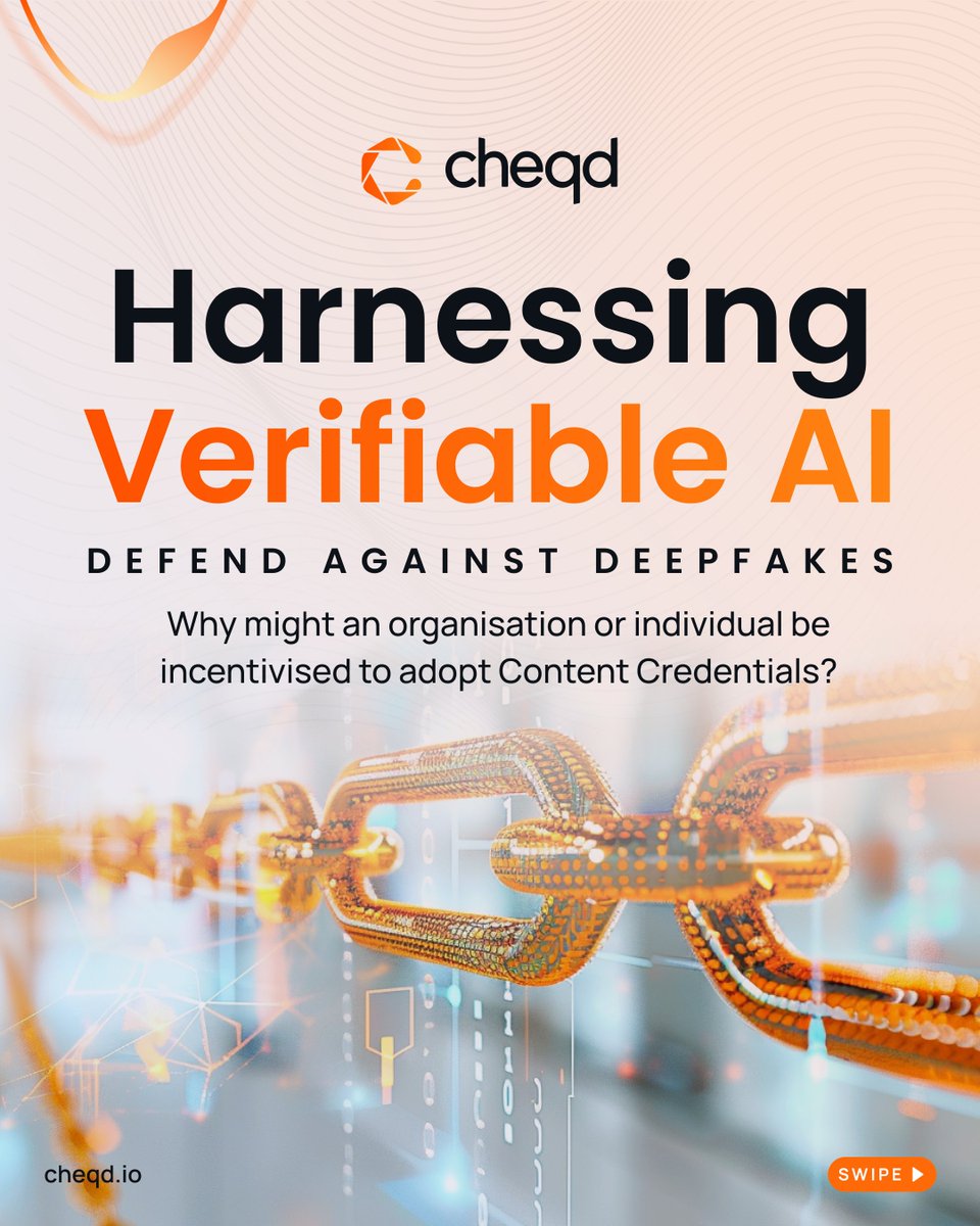 cheqd_io's tweet image. As misinformation spreads and trust in content falters, #ContentCredentials offer a compelling solution for organisations and individuals alike. Here’s why adopting them is a smart move💡

📮Contact us: cheqd.io/solutions/use-…

#VerifiableAI #vAI