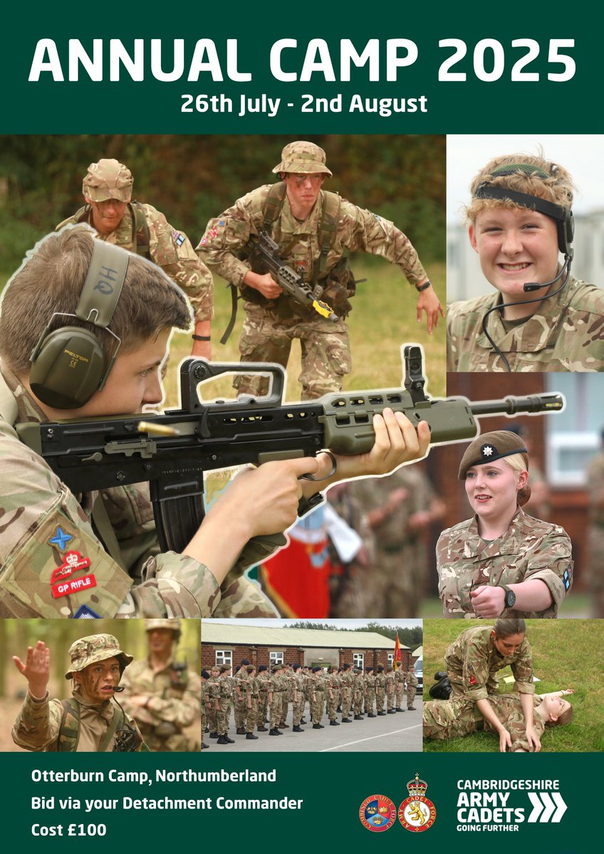 We are looking forward to Annual Camp 2025!   #cambridgeshire #cambridge #volunteering #army #armycadets