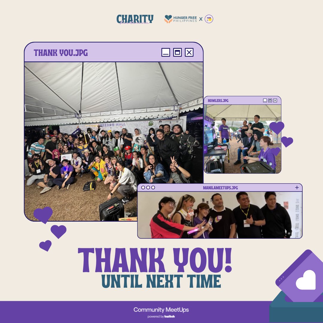 THANK YOU FOR JOINING US IN MANILA MEETUPS x HOWLERS MANILA 💜

We would like to thank Howlers Manila for the invite and the rest of the community for joining us during the <a href="/Twitch/">Twitch</a> Front Page Live stream!

See you all next time! 🫶
#ManilaMeetUps