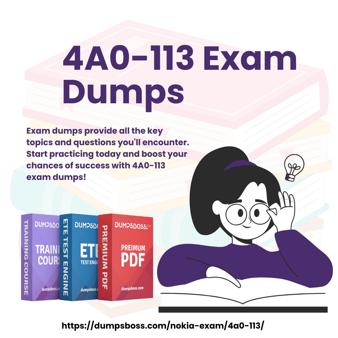 DavisMarle28200's tweet photo. Get the best 4A0-113 exam dumps at DumpsBoss. Your trusted source for exam preparation and success! #4A0113 #ExamDumps #Certification #4A0113Dumps #DumpsBoss #4A0113ExamPrep #4A0113StudyMaterials #4A0113Questions #AlcatelLucentDumps #4A0113Practice https://t.co/4hZn3BvVg4