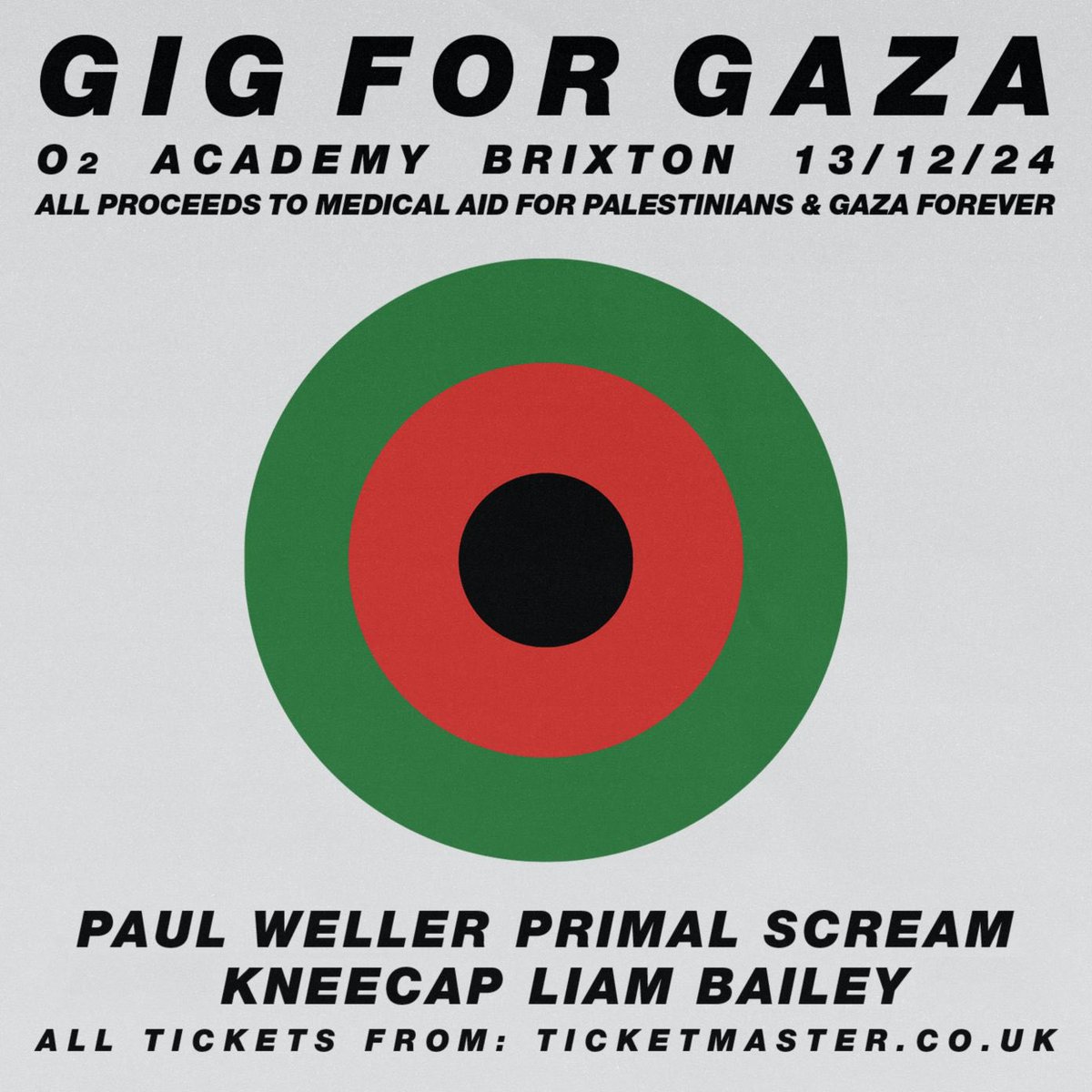 All London heads….

We’re at the Brixton Academy tonight with <a href="/paulwellerHQ/">Paul Weller</a> and <a href="/ScreamOfficial/">Primal Scream</a> and a few other legends.

Limited tickets remain and all money is to help the people of Gaza. 🇵🇸

🎟️Tickets here: ticketmaster.co.uk/paul-weller-ti…