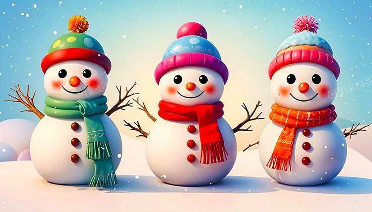 ❄️ Snowmen Spread Holiday Cheer with This Adorable Christmas Wallpaper! 💫🎄

🎄💫Download Now: gecdesigns.com/photos-vectors…

Bring the magic of winter to your screen with our "Christmas Wallpaper" featuring three charming snowmen, each adorned with stylish hats and vibrant scarves