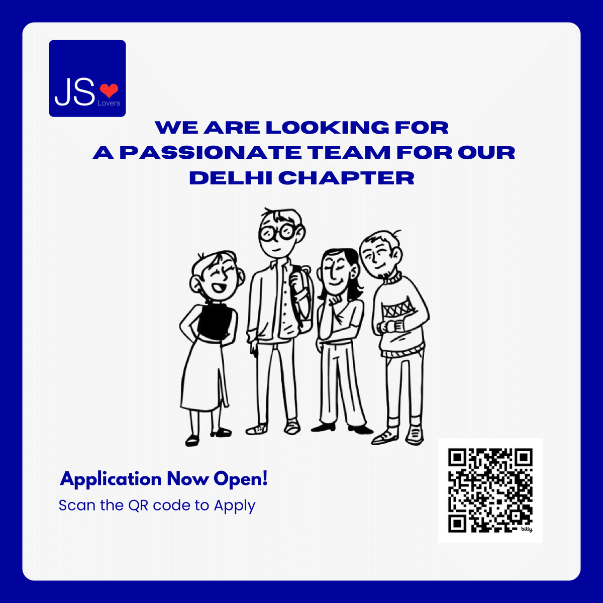 jslovers_del's tweet photo. 🌟𝗝𝗼𝗶𝗻 𝗼𝘂𝗿 @jslovers_del  𝗗𝗲𝗹𝗵𝗶 𝘁𝗲𝗮𝗺!🌟

Are you passionate about JavaScript and eager to build a vibrant tech community in Delhi? @jslovers_del  is looking for enthusiastic and dedicated team members to lead our Delhi chapter!

𝗪𝗲'𝗿𝗲 𝗹𝗼𝗼𝗸𝗶𝗻𝗴 𝗳𝗼𝗿 𝗽𝗲��𝗽𝗹𝗲 𝘄𝗵𝗼:
- Are passionate about community building.
- Can host tech meetups regularly.
- Possess strong communication and organizational skills.
- Are committed to local community development.
- Are enthusiastic about networking and event management.

𝗜𝗳 𝘁𝗵𝗶𝘀 𝘀𝗼𝘂𝗻𝗱𝘀 𝗹𝗶𝗸𝗲 𝘆𝗼𝘂, 𝗷𝗼𝗶𝗻 𝘂��� 𝗮𝗻𝗱 𝗺𝗮𝗸𝗲 𝗮 𝗱𝗶𝗳𝗳𝗲𝗿𝗲𝗻𝗰𝗲 𝗶𝗻 𝘁𝗵𝗲 𝗗𝗲𝗹𝗵𝗶 𝘁𝗲𝗰𝗵 𝘀𝗰𝗲𝗻𝗲!
🚨 𝗔𝗽𝗽𝗹𝘆 𝗛𝗲𝗿𝗲: https://t.co/2oYw1oqjk5 👈

This is a fantastic opportunity to enhance your leadership skills, expand your professional network, and make a significant impact in the tech community.

If you're ready to inspire and connect with like-minded individuals, we want to hear from you! Apply now and help us grow the JSLovers family in Delhi.

Let's make the Delhi chapter of JSLovers the best it can be! 🚀

@hellonehha @ekaspreet93 @preetiwadhwani_ @vrukshaliii @smileguptaaa @vigneshInTech 

#JSLovers #JSLoversDelhi #DelhiMeetup #JavaScriptCommunity #TechEvents #JoinUs