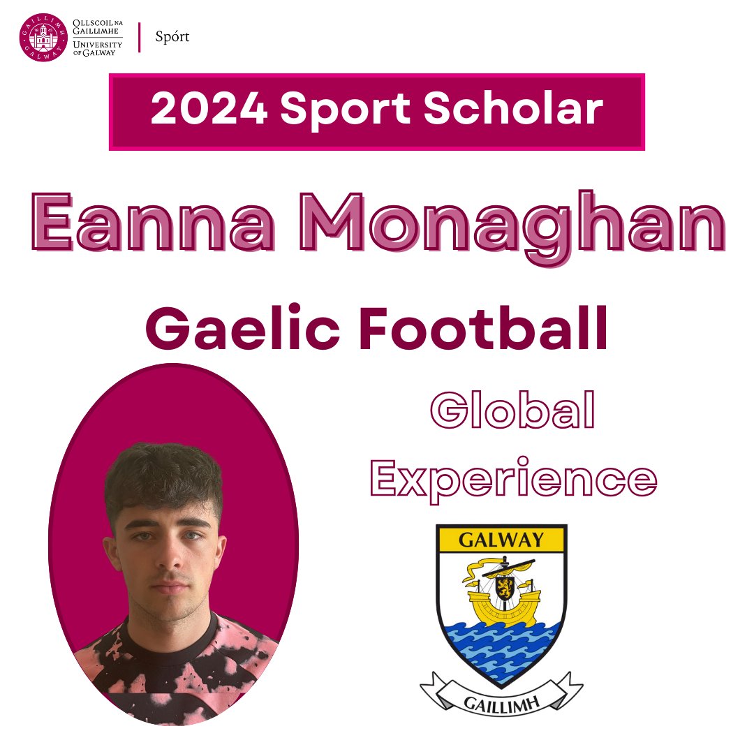 unigalwaysport's tweet photo. Eanna Monaghan is our next @uniofgalway Sports Scholar 🎉

Eanna is a 19 Year old Gaelic footballer and former hurler from Claregalway

@Galway_GAA  #gaa #sport @ClaregalwayGaa https://t.co/BJVVnP22KS