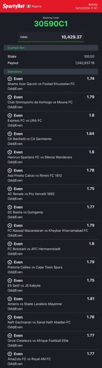 Afc_saks1's tweet image. Even - 30590C1

1st half even - 5970CCD

2nd half even - A3E64BF

HT or FT X - 4C6F794