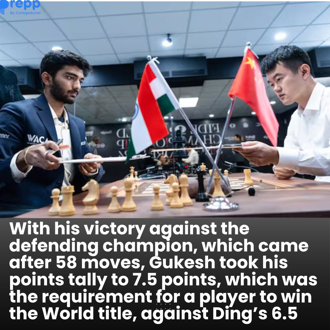 prepp_in's tweet image. Indian chess prodigy Gukesh D made history on December 12, 2024, by becoming the youngest-ever World Chess Champion at just 18 years old.
#GukeshDing #chesschampion #prepp #GukeshDommaraju