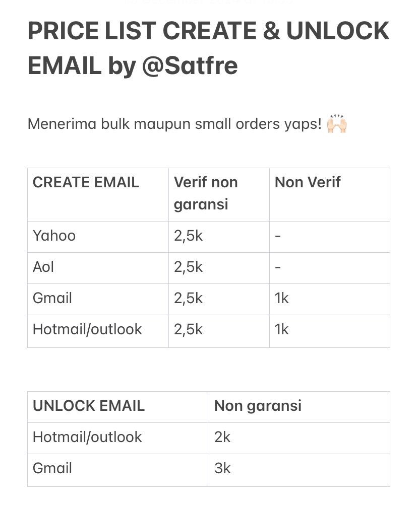 hiperboleh's tweet photo. Tag: open jasa bikin unlock unblock verif create email yahoo gmail outlook hotmail aol

#zonaba #zonauang #zonajajan https://t.co/AFolGgw6dO