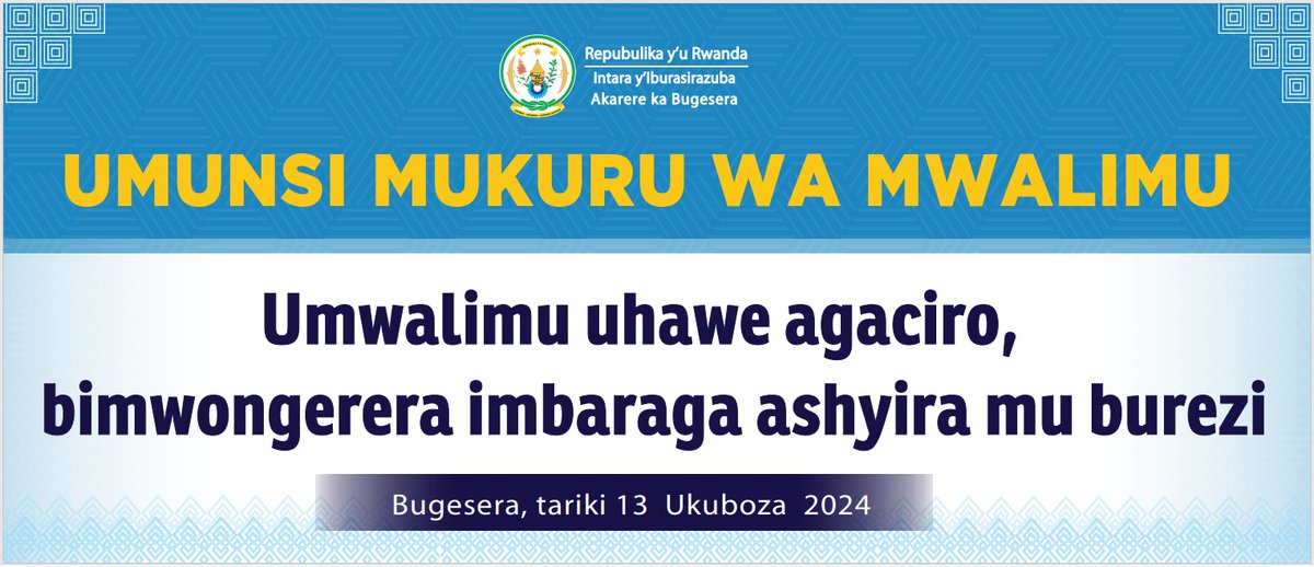 BugeseraDistr's tweet image. Muri aya masaha, mu Kigo cy'amashuri yisumbuye cya Gashora Girls Academy, mu Murenge wa @GashoraBugesera, hari kubera ibirori byo kwizihiza Umunsi Mpuzamahanga wahariwe Mwarimu ufite insanganyamatsiko igira iti :"Umwarimu uhawe agaciro bimwongerera imbaraga ashyira mu burezi."
