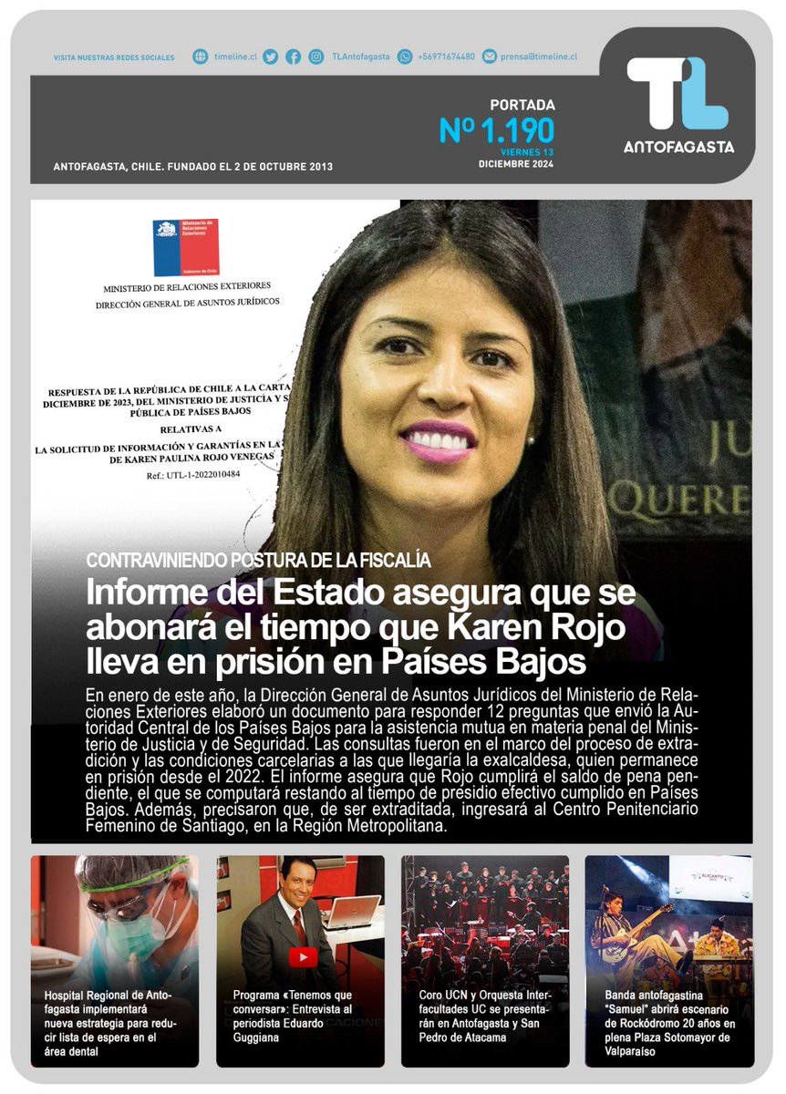 TLAntofagasta's tweet photo. #PortadaTL | #Antofagasta | Te invitamos a revisar nuestra portada de hoy viernes 13 de diciembre 2024
Lee todas estas notas y más en https://t.co/k1mgIhGVVO
Revisa la nota principal en el siguiente link:
https://t.co/SkVyyctYX0 https://t.co/MxY61jKNDb