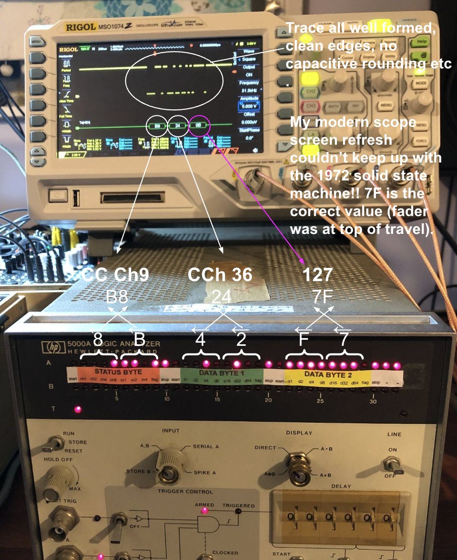 StochasticInst's tweet photo. @tom_verbeure These things rule. Took me 10 years to find one for sale. Its solid state logic has even outpaced my Rigol MSO1054Z analysing MIDI (RS232)! I hope I'm still that quick when I'm 51 years old (in two years time...). https://t.co/QVpc44myhS