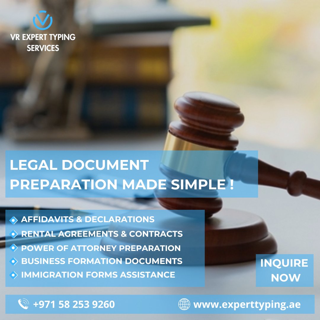 expertyping's tweet photo. Legal Document Preparation Made Simple! 📜

📞 Call us at +971 58 253 9260
💬 DM for more details!
🌐 Visit our website: https://t.co/bfgBNe3uDI

#LegalHelp #DocumentPreparation #ProfessionalServices #affordablesolutions https://t.co/PMA3rMT6Vy