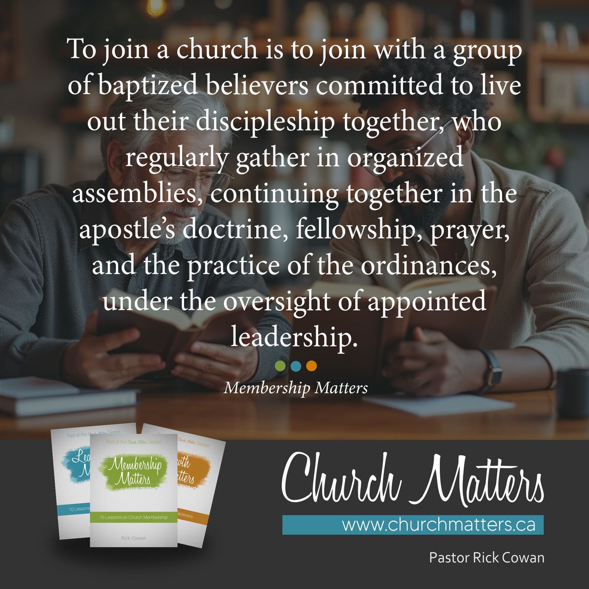 To join a church is to join with a group of baptized believers committed to live out their discipleship together, who regularly gather in organized assemblies, continuing together in the apostle's doctrine, fellowship, prayer, and the practice of the ordinances, under the