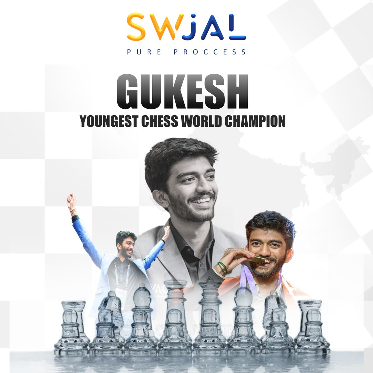 Swjalprocess's tweet photo. A big round of applause for @DGukesh  , the youngest-ever World Chess Champion at just 18 years old! 🏆♟️ Your extraordinary talent and dedication have created history, making every Indian proud. 🇮🇳

#GukeshD #WorldChessChampion #Chess #Inspiration #PrideOfIndia #SwjalProcess https://t.co/2EhuyTzV1V