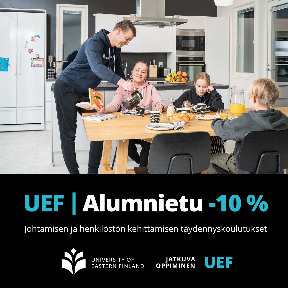UEF | Alumnietu! Alumnina saat -10 % alennuksen johtamisen ja henkilöstön kehittämisen täydennyskoulutuksista. Tutustu johtamisen ja henkilöstän kehittämisen -koulutustarjontaan: uef.fi/fi/jatkuvan-op…