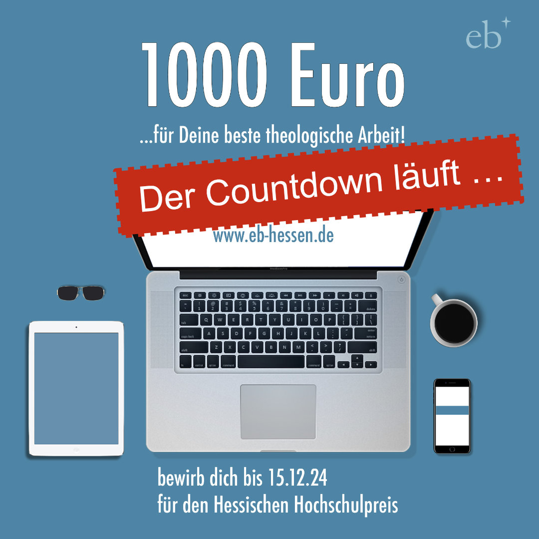 Gibt bis zum 15.12.24, also bis Sonntag, deine beste theologische Arbeit ab. Mit dem #Preis und dem Preisgeld ehren 📷wir engagierte junge Theologinnen und Theologen. Einzelheiten und Kotakt findest du bei eb-hessen.de/hessischer-hoc…