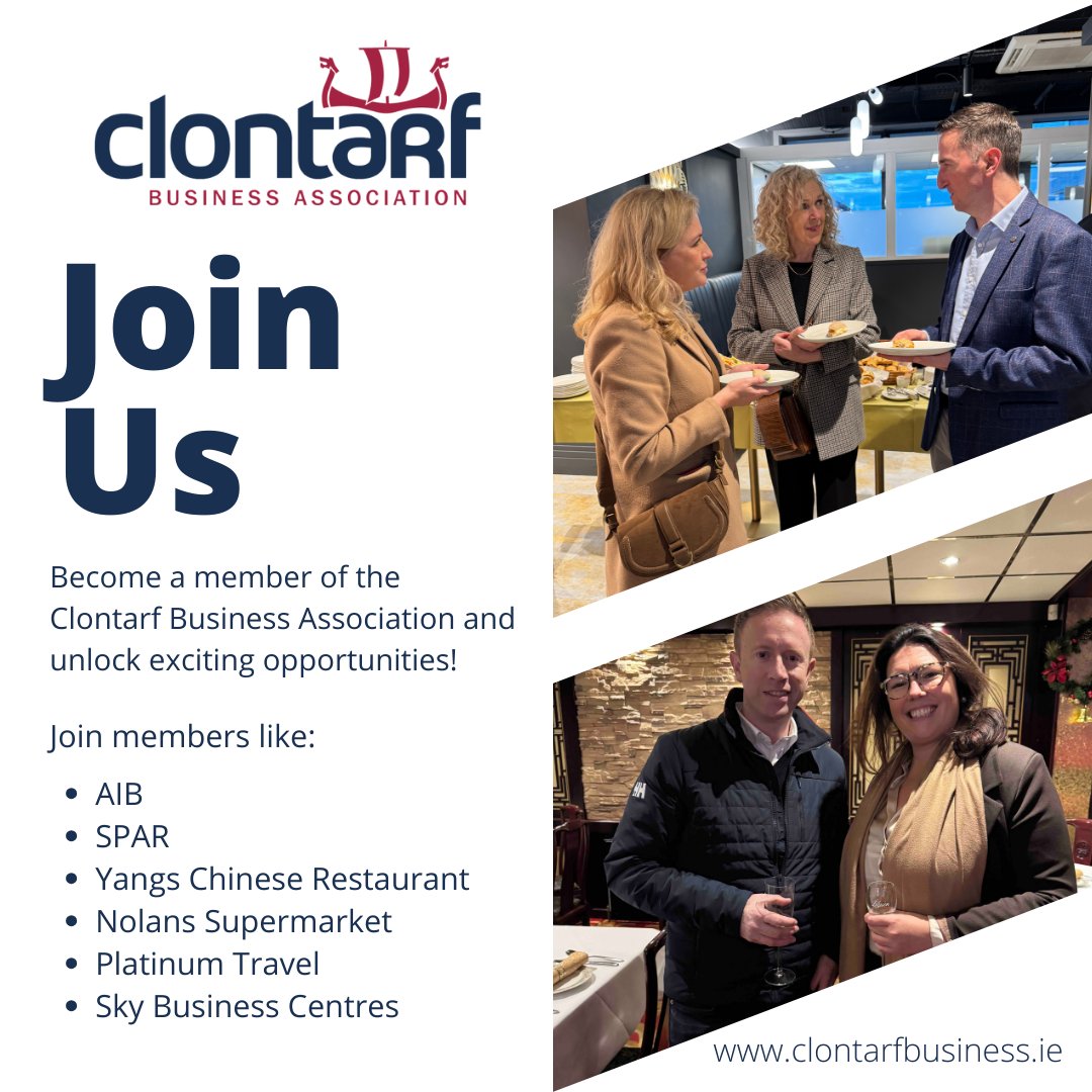 Looking to grow your business &amp; connect with a vibrant community? Join the Clontarf Business Assoc &amp; be part of an incredible network of local businesses. 
Networking events, collaborations, and exciting opportunities await. 
➡️ Learn more at clontarfbusiness.ie