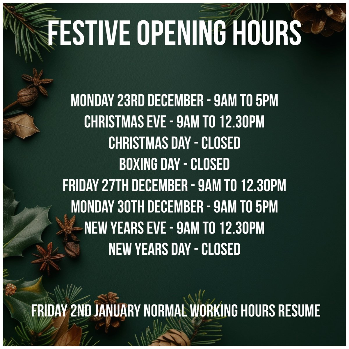 CarringtonUm's tweet photo. Please see below our December festive opening times ⛄️🎄

#payroll #paye #umbrellapayroll https://t.co/l9nkEA0wxH