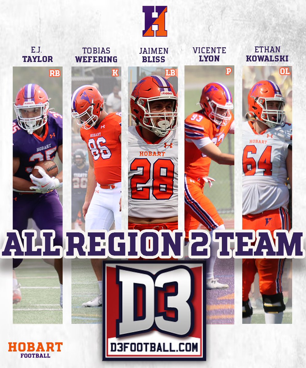 Congratulations to our <a href="/d3football/">D3football.com</a> All Region Selections!
#TheHobartWay #Team130