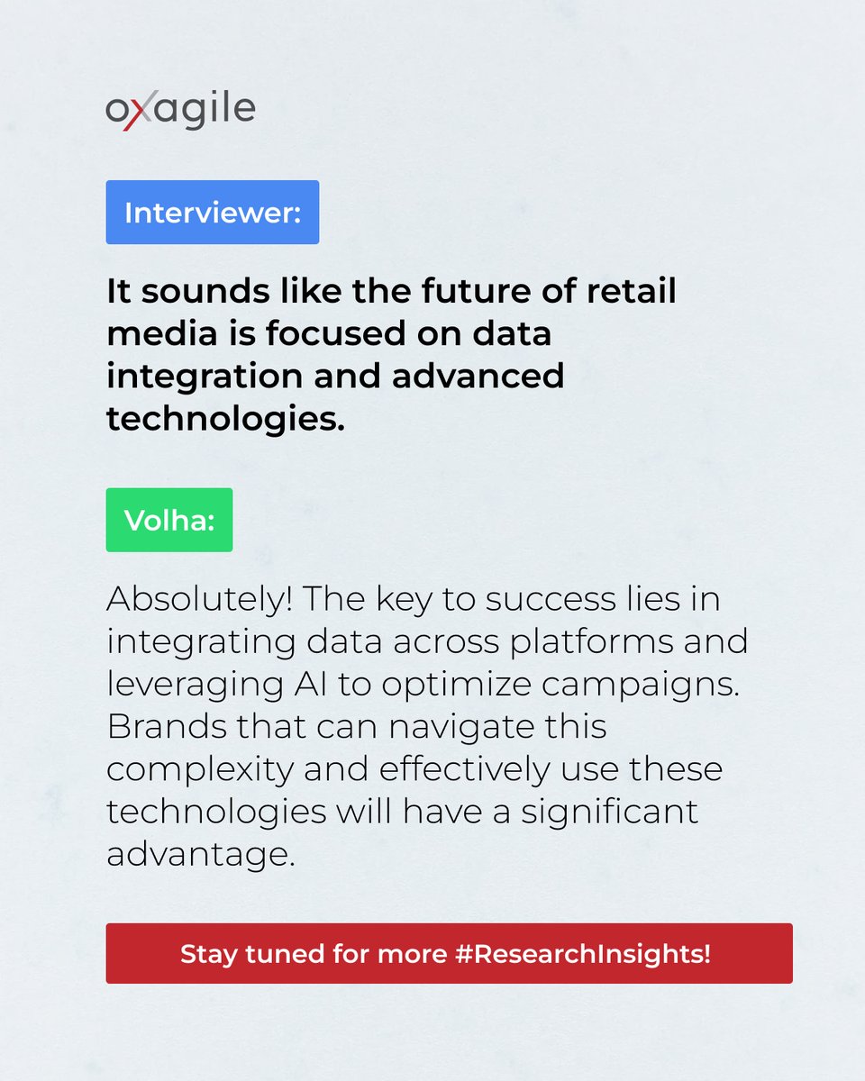 Oxagile's tweet image. 🚨 New industry insights alert! 🚨
In this week's biweekly research post, we dive into the offsite retail media landscape and explore the key challenges shaping the industry. Stay tuned for valuable insights from our Market Research Team, as we uncover the trends.
#retailmedia