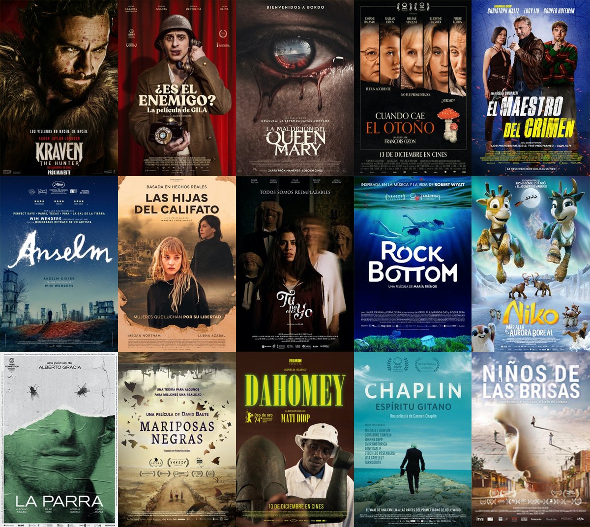 TrailersyEstren's tweet photo. 🍿 Trailers de los Estrenos del 13 de diciembre de 2024:
https://t.co/wfYnZrCjT4
#KravenTheHunter
#EsElEnemigo #LaPelículaDeGila
#LaMaldiciónDeQueenMary
#CuandoCaeElOtoño
#ElMaestroDelCrimen
#Anselm
#LasHijasDelCalifato
#TúNoEresYo
#RockBottom
#NikoMásAlláDeLaAuroraBoreal
... https://t.co/UoFRQCMnq7