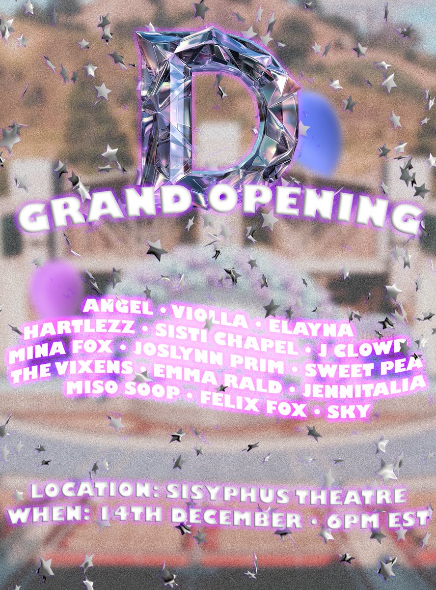 🎉 DivineRP Grand Opening Showcase 📷 Dec. 14, 2024 | 📷 Sisyphus Theatre  Don’t miss this unforgettable night of music &amp; celebration! 📷 #DivineRP#GrandOpening #WeAreDivine #FiveM
@typinqyt <a href="/TheeViolla/">Violla Carmichaels</a>