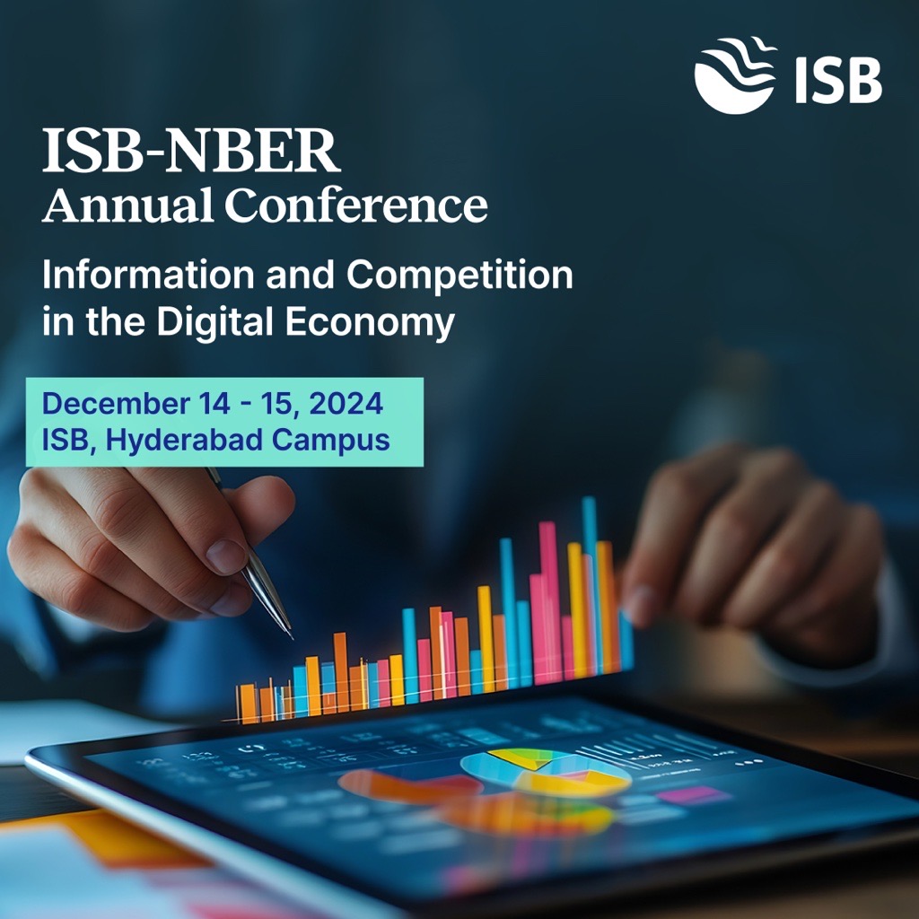 Excited to host the 3rd annual ISB-NBER conference on Economic Policy &amp; the Indian Economy at our Hyderabad campus, Dec 14-15, 2024. Co-organised by Shilpa Aggarwal (ISB) &amp; Amit Seru (Stanford/NBER), the event will explore digital market competition &amp; policy impacts.

More info: