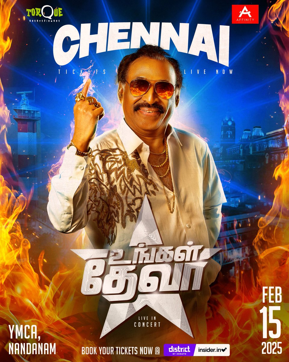 sakthitorqueent's tweet photo. Sagodhara, Are You Ready..?🔥

Thenisai Thendral @ungaldevaoffl 's "உங்கள் தேவா" - Live In Concert, Chennai.

Date: Feb 15,2025 
Venue: YMCA, Nandanam,

Ticket Bookings is Open Now.!
Book Your Tickets on @insider.in @paytm

#UngalDeva #DevaLiveinConcert  #TorqueEntertainment https://t.co/Bm2odJX9Yc
