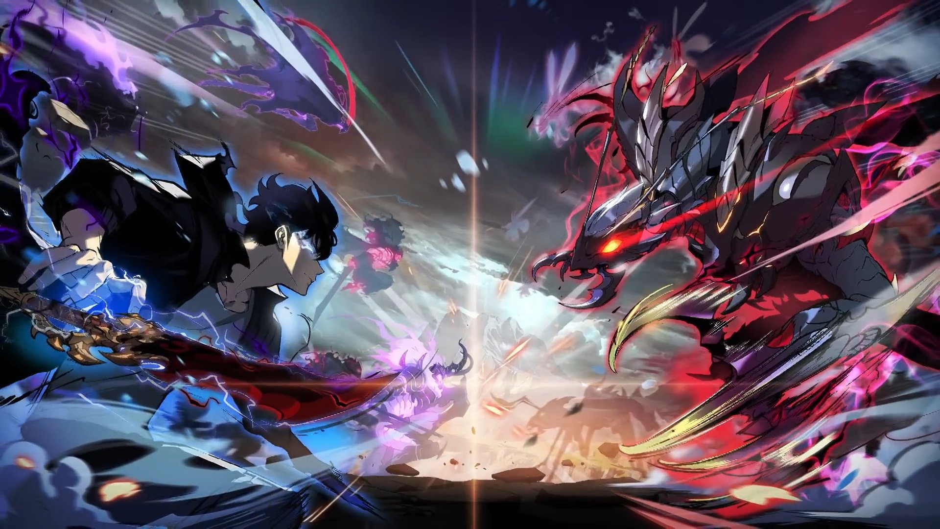 その他 Solo Leveling Sunraku & Sung Jin-woo Swap Blades in New Shangri-La