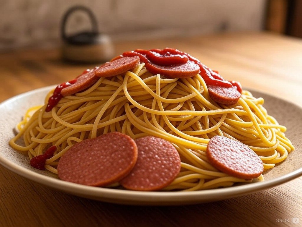 Chrischzz's tweet photo. Grok maakt vandaag het avond eten. Lekker..
Pasta met ketchup en smac.
#authenticitalianfood https://t.co/Ngnkn6cODX