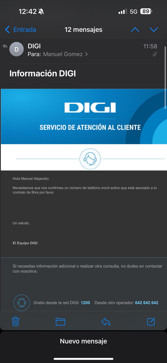 manugo_dev's tweet image. #NOMASDIGI la maldición de tener @digimobil_es no para, será hacer reclamo frente a la @consumidores piden la misma información que ya les envié para no dejarme dar de baja el servicio, van 13 mensajes dándoles toda la información que me han pedido e insisten con que falta algo