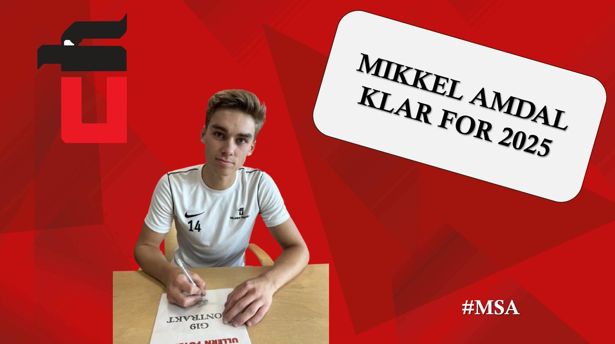 MSA: Det er veldig kjekt å kan dele signeringen av Mikkel Amdal! Den unge mannen flyttes altså opp fra G19😍

Mikkel etter signeringen: "Gleder meg veldig til å spille med Ullern i 2025 sesongen. Ser frem til et år med mye mål og mange 3 poengere" 😁