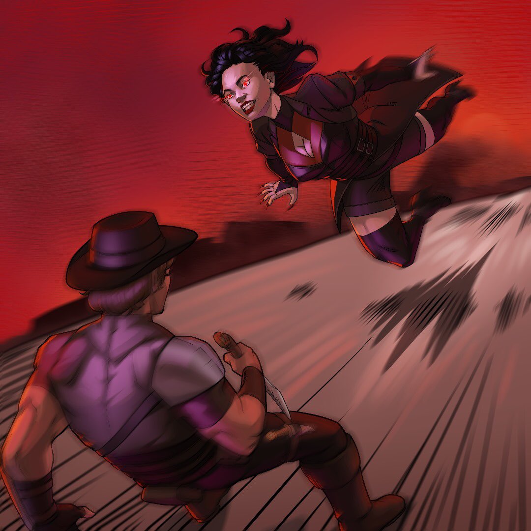 I worked on this vampire character design for <a href="/sinbadalexandro/">Sinbad Alexandros (Author)</a> book “I Hide Among The Words” 🧛‍♀️🧛

#WritingCommunity