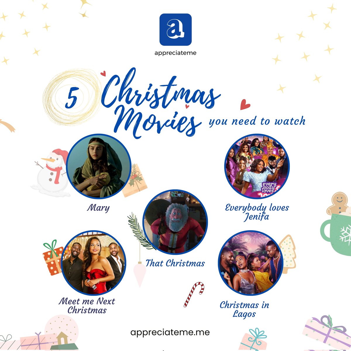AppreciateMe_Me's tweet photo. Get ready for some festive fun.
Cozy up with your loved ones this Christmas and enjoy these must-watch movies! 🎄🍿🎅🏼❤️.

#appreciateme #christmasseason #moviesfortheseason #christmasofgratitude #familytime https://t.co/83V4P3MQkR