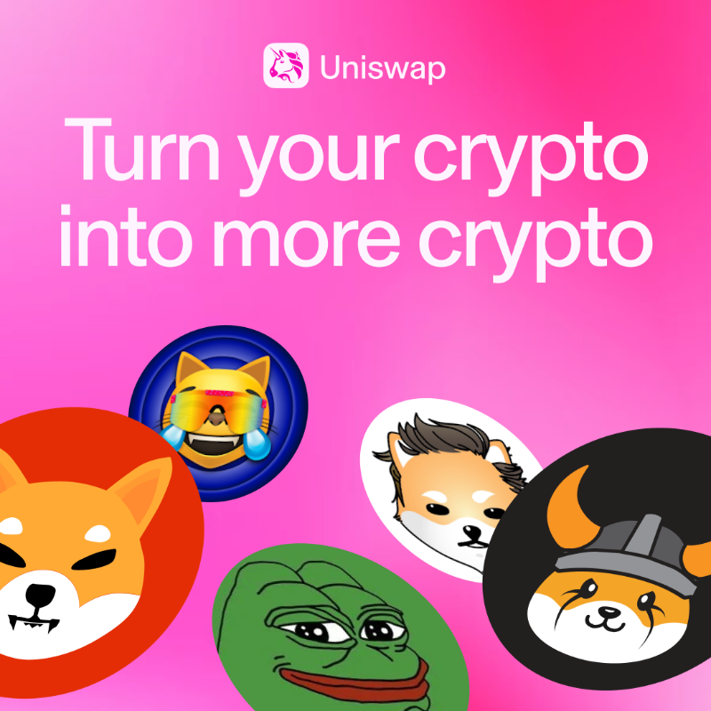 Uniswap's tweet photo. Easily access thousands of tokens across 12 chains. 

The safe, simple way to swap on the largest onchain marketplace.