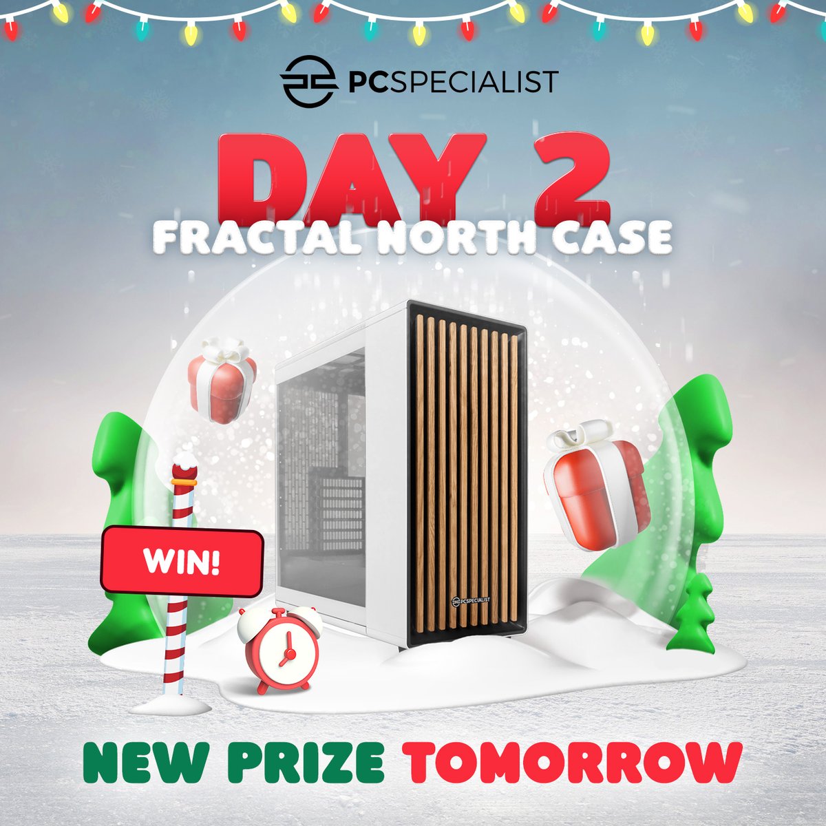 PCSpecialist's tweet photo. It's day 2 of our MASSIVE #FreePC Christmas Giveaway and the second prize has been added! Enter for your chance to win a Fractal North White case! Courtesy of @fractalofficial ➡️ https://t.co/lgQwAsSzIV https://t.co/IFcVQ5T1iZ