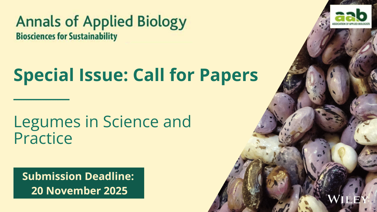 AAB @aabiologists.bsky.social (@aabiologists) on Twitter photo ⏰Launching 'Legumes in Science and Practice 3'. 🫘🫛
University of Reading and online
📅 June 3-4 2025
🕸️ cvent.me/neBz1X
Special Issue of <a href="/AnnalsApplBio/">Annals of Applied Biology</a> ⏰Launching 'Legumes in Science and Practice 3'. 🫘🫛
University of Reading and online
📅 June 3-4 2025
🕸️ cvent.me/neBz1X
Special Issue of <a href="/AnnalsApplBio/">Annals of Applied Biology</a>