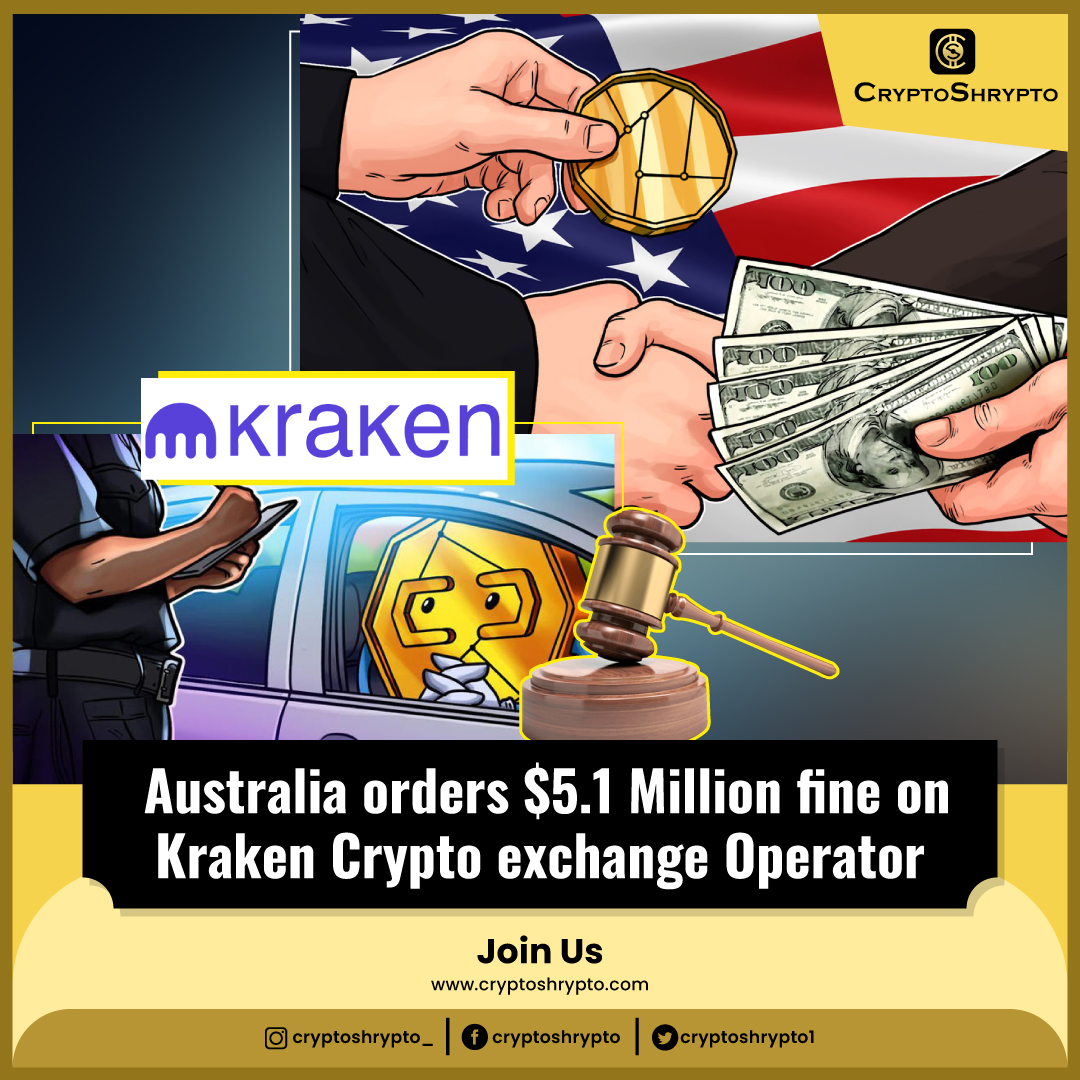 cryptoshrypto1's tweet photo. Australia order $5.1 Million Fine on Kraken Crypto Exchange Operator.
Follow @cryptoshrypto1
#Australia #Crypto #LatestNews #cryptoshrypto https://t.co/uAcwypLZf2