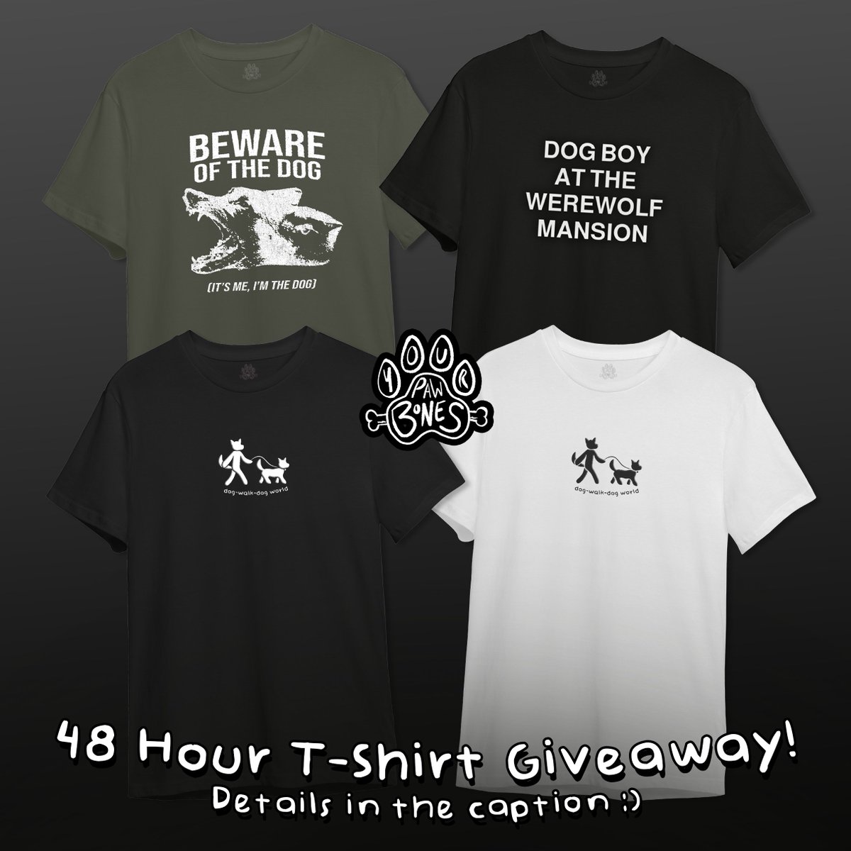YourPawBones's tweet image. To celebrate the launch of Your Paw Bones, I'm giving away a free t-shirt of the winner's choice!

Winner drawn in 48 hours. To enter, follow the account, and like and RT the post. Tag a friend for a bonus entry :)

(Note: I won't be able to see entries from private accounts)