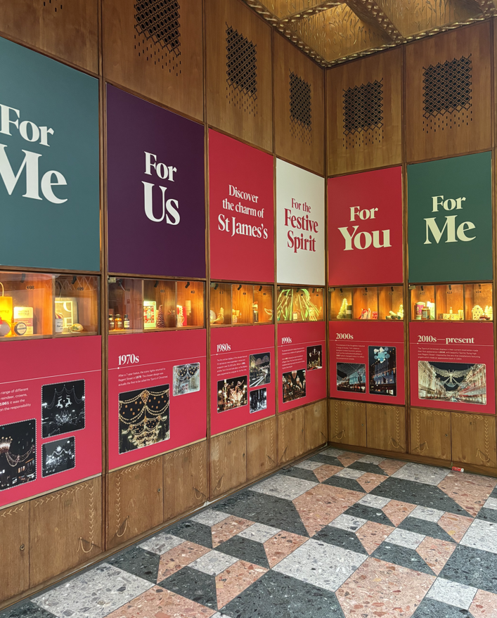 Did you know that Regent Street has been adorned with Christmas lights for 70 years now? We've marked this special anniversary with an installation in St James’s Market showing the lights through the decades. 
The displays will be up until 5th January🎄