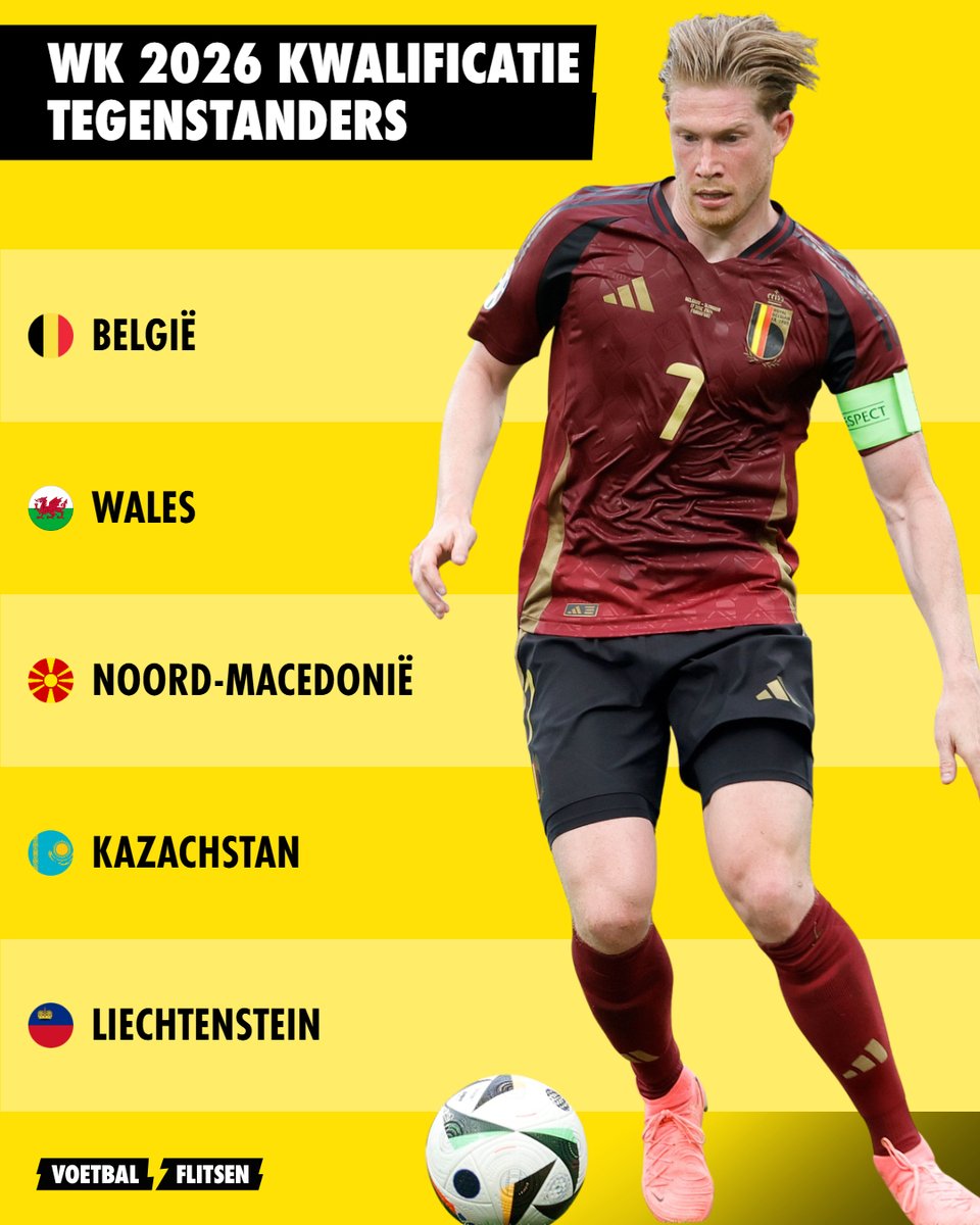 ⚡ Vrijdagmiddag werd er geloot voor de kwalificatiewedstrijden voor het WK voetbal van 2026. De Rode Duivels zijn reekshoofd en nemen het op tegen onderstaande landen in groep J.🏆

#Voetbalflitsen #Belgium #Belgie #RodeDuivels #RedDevils #DiablesRouges #WC