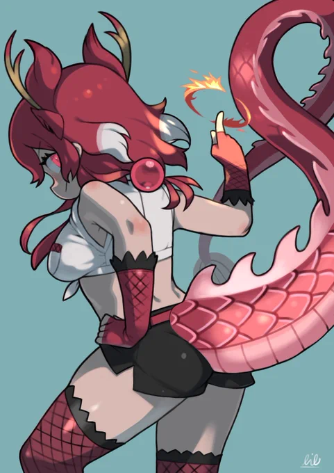 今年の締めになるかも知れない赤龍さまを描きました。来年もアツアツであれ、けものフレンズ。 #けもフレ3 