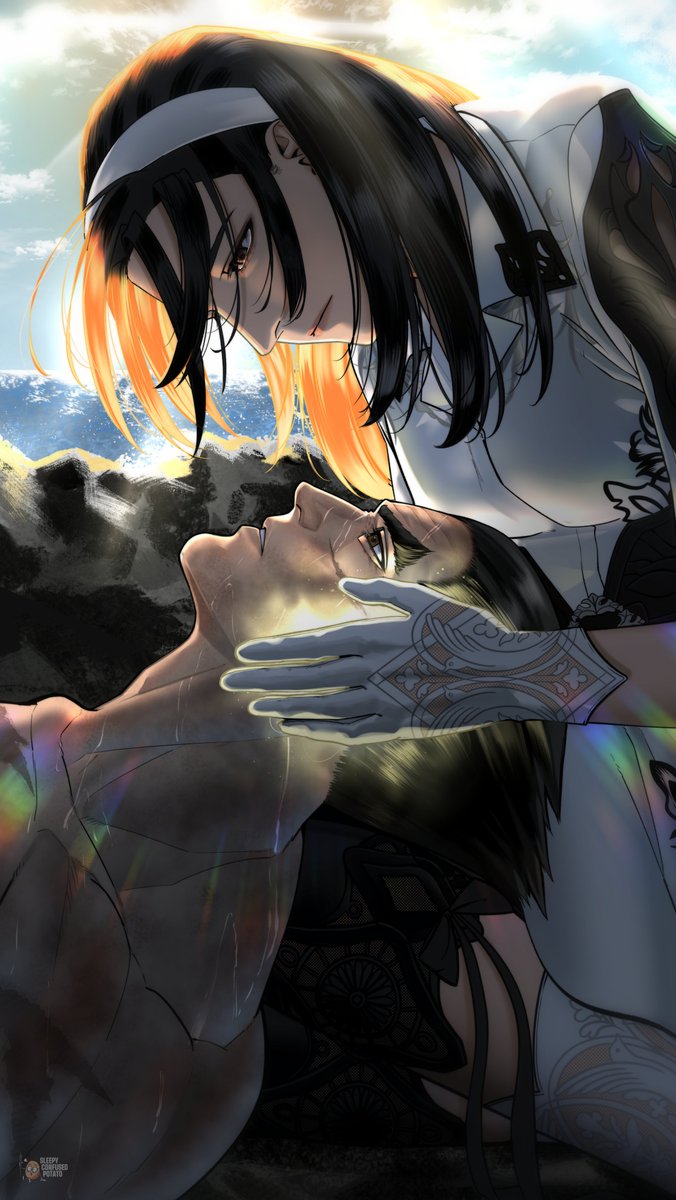 sleepycpotato's tweet photo. I'll untie you,
From the strings caught in your wings,
And I'll try to fill in the gaps,
All of the cracks they left behind

---

Presenting my Post-Tekken 8 KazuJun art! 💜🤍 #KazJun #KazuyaMishima #JunKazama https://t.co/fRgdAngWS7