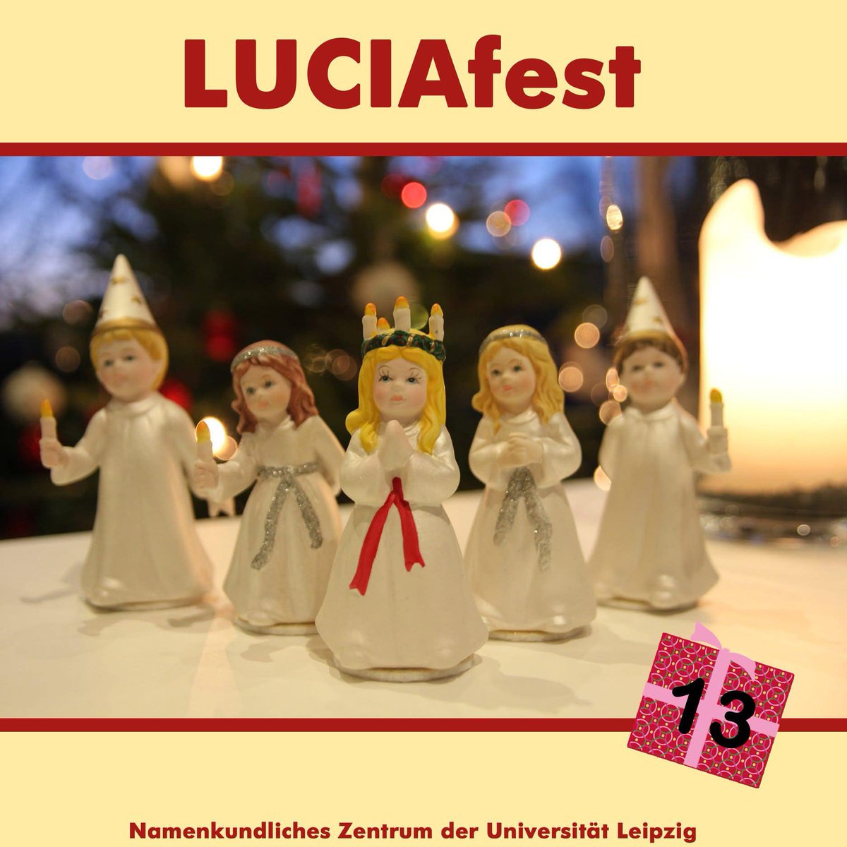 13. 12. vor allem in Schweden, Dänemark und Norwegen wird traditionell das LUCIAFEST gefeiert, es ist der Gedenktag für die heilige Lucia. LUCIA (von Lucius) zu lat. lux "Licht". Heute gibt es vielerorts Lichterfeste. Bei uns studiert auch eine LUCIA ;-) #luciafest