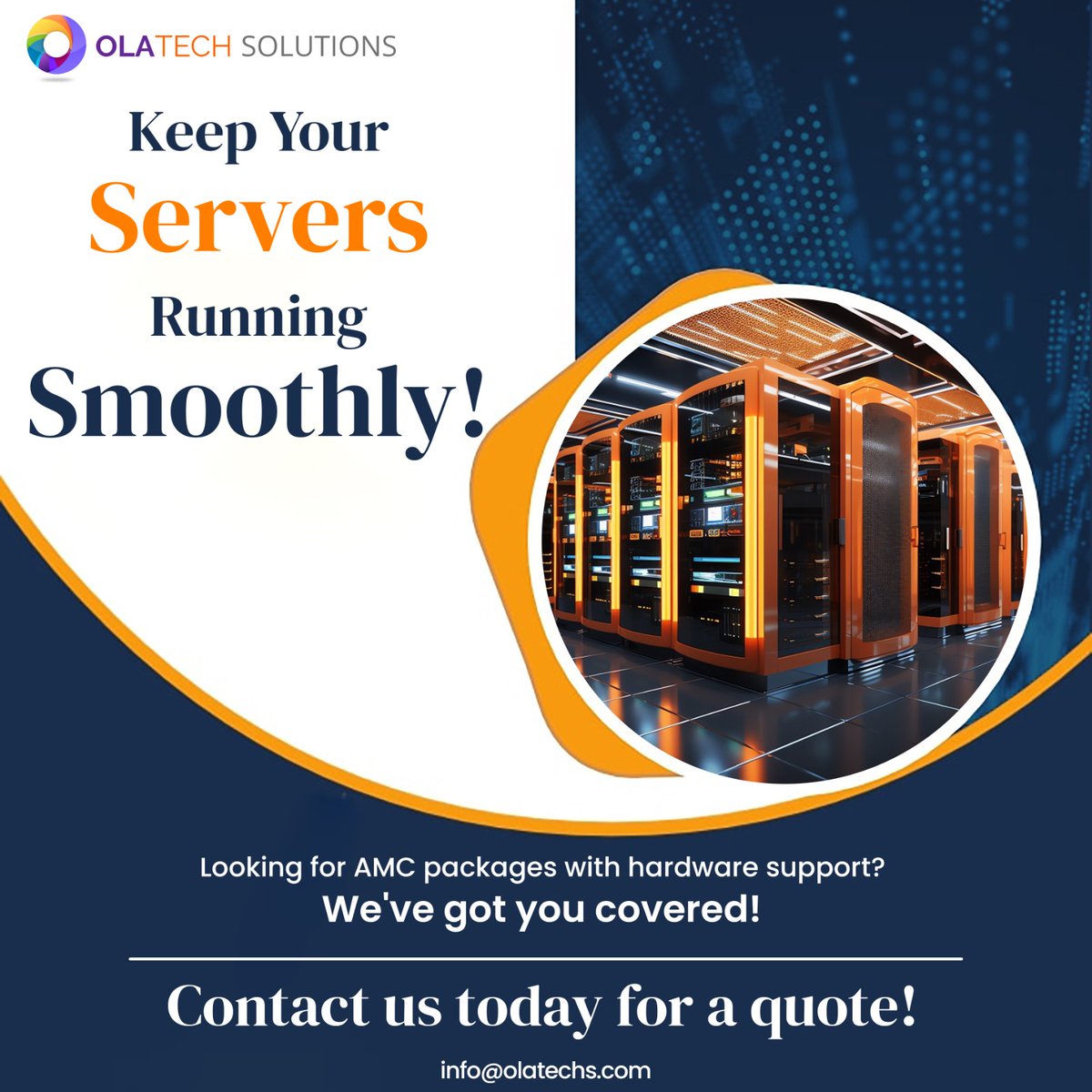 OTS_Limited's tweet photo. Ensure uninterrupted server performance with our comprehensive AMC packages, including expert hardware support. Your IT partner is here!

#olatechsolutions #serversupport #amcservices #itmaintenance #hardwarecare #smoothoperations #itpartner https://t.co/tvT84Xfxxh