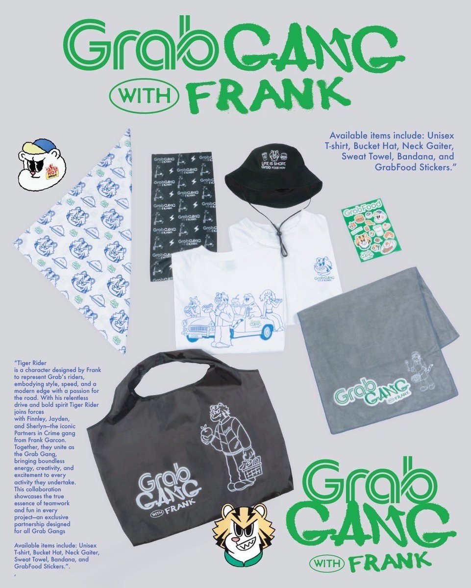 เป็นคอลแลปที่เห็นละกดเข้าแกร็บเลย Grab x Frank Garcon อะ ㅜㅡㅜ แต่ละอันคือเท่มากอยากได้ทุกอย่างงงงง https://t.co/Yruns3FjKW