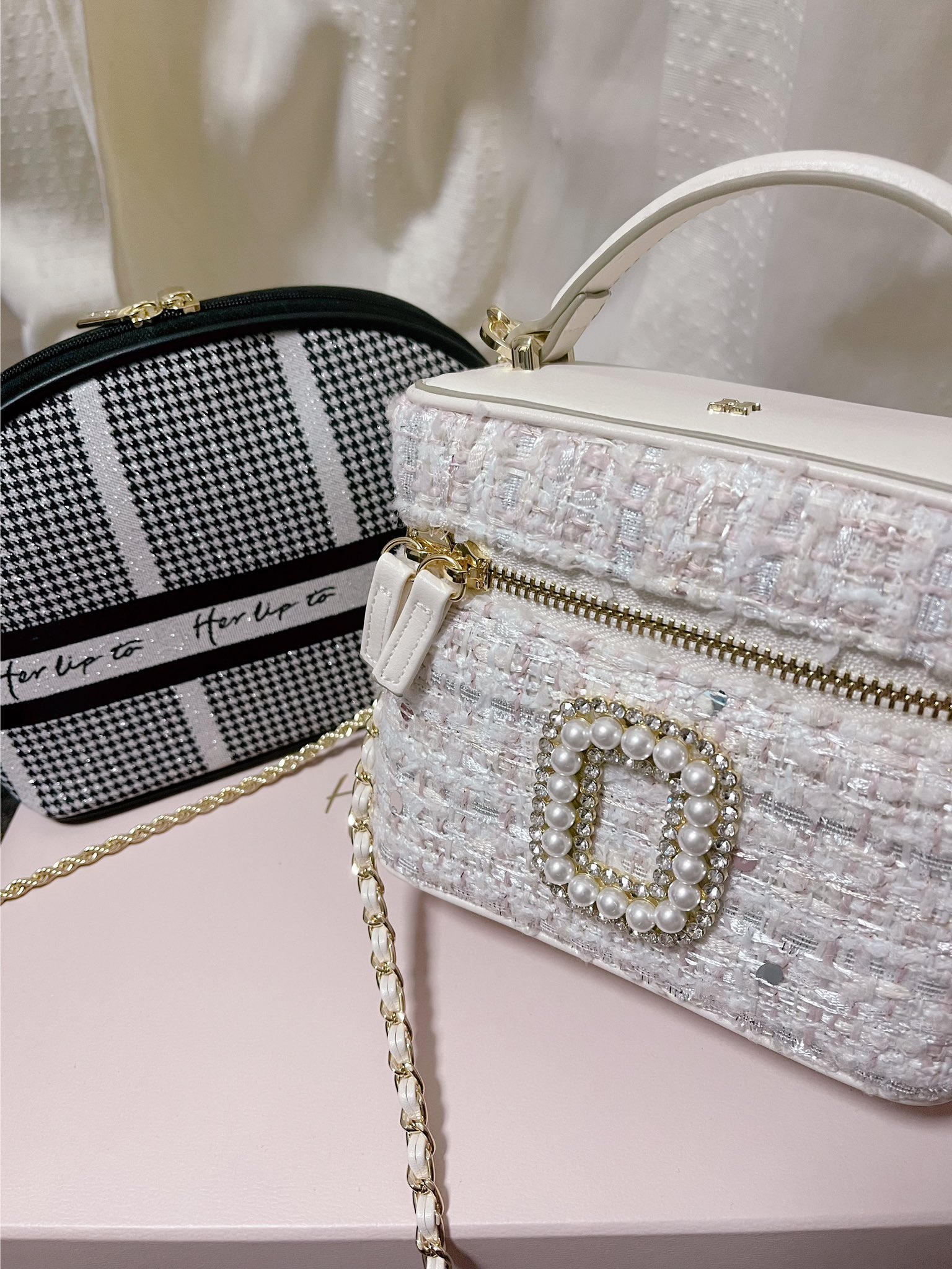 バッグ HLT Jacquard Chain Pochette - nude pink HLT jacquard chain pochette nude pink HLT Jacquard Chain Pochette